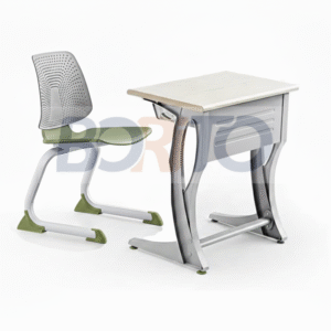 Bàn ghế học sinh phong cách hiện đại mặt ghế màu xanh rêu